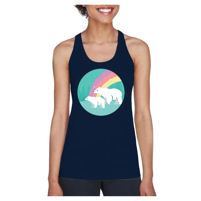 Cute Polar Bears Rainbow Women's Racerback Tank