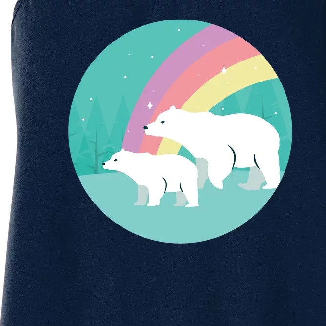 Cute Polar Bears Rainbow Women's Racerback Tank