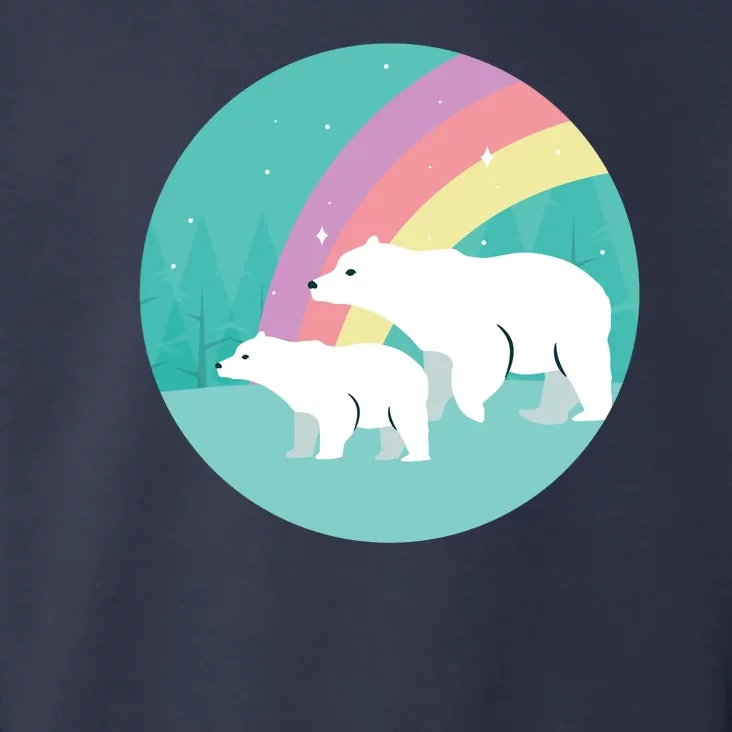 Cute Polar Bears Rainbow Toddler Hoodie