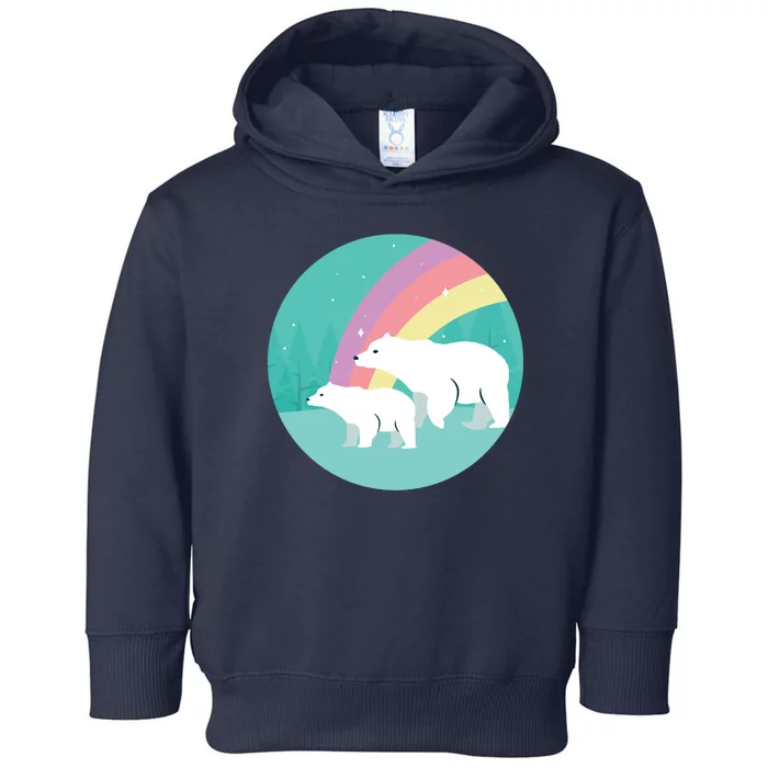 Cute Polar Bears Rainbow Toddler Hoodie