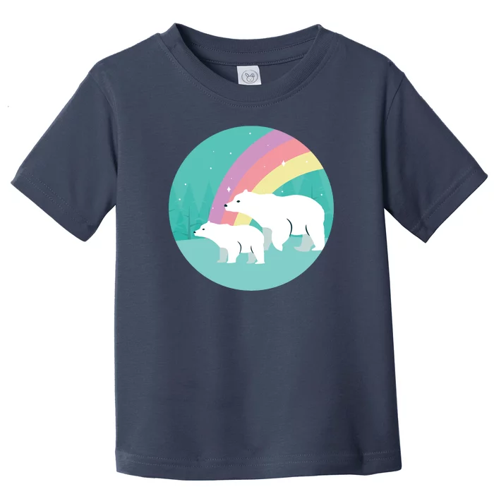 Cute Polar Bears Rainbow Toddler T-Shirt