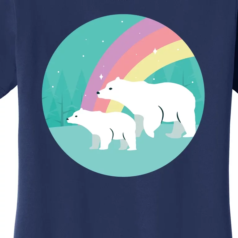 Cute Polar Bears Rainbow Women's T-Shirt