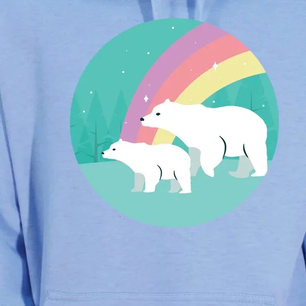 Cute Polar Bears Rainbow Unisex Surf Hoodie