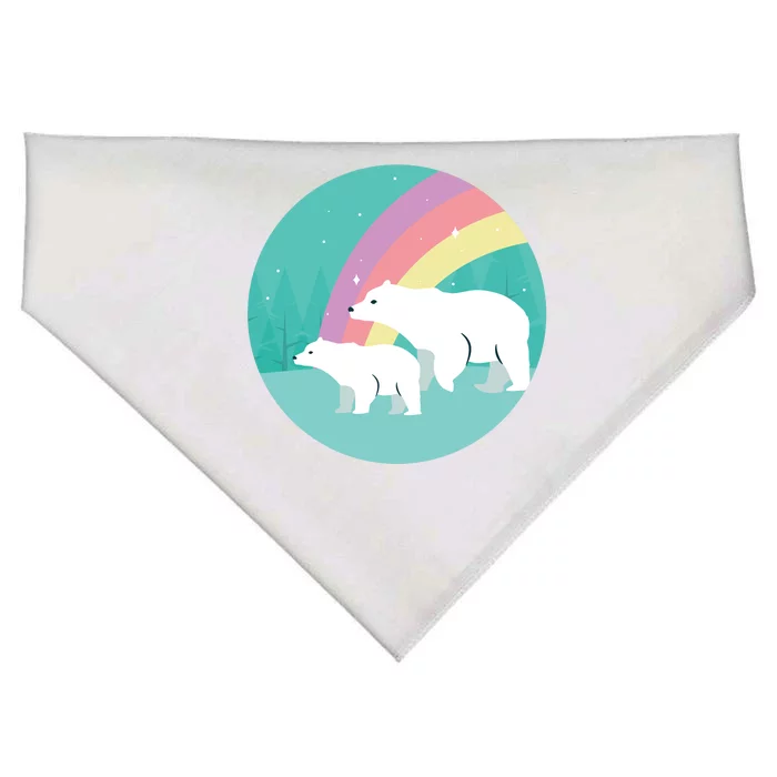 Cute Polar Bears Rainbow USA-Made Doggie Bandana