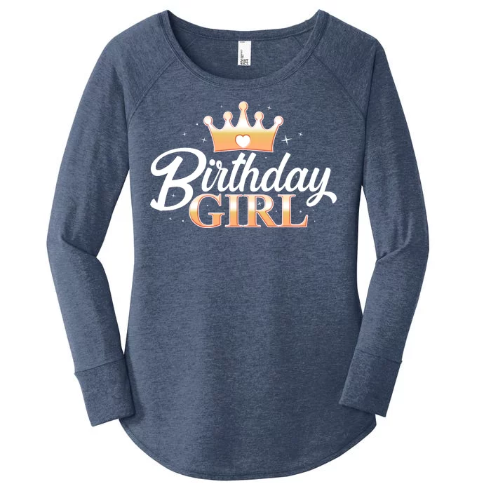 Cute Princess Tiara Birthday Girl Women's Perfect Tri Tunic Long Sleeve Shirt