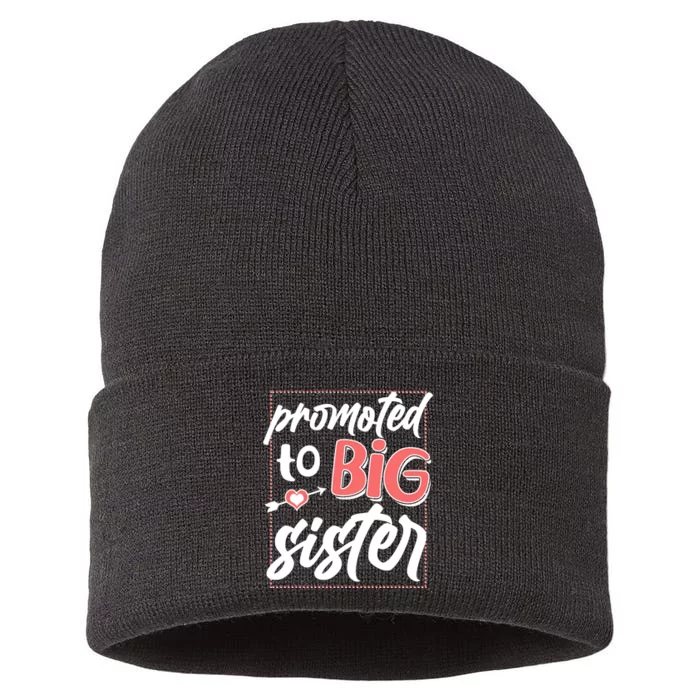 Cute Promoted To BIG Sister Sustainable Knit Beanie