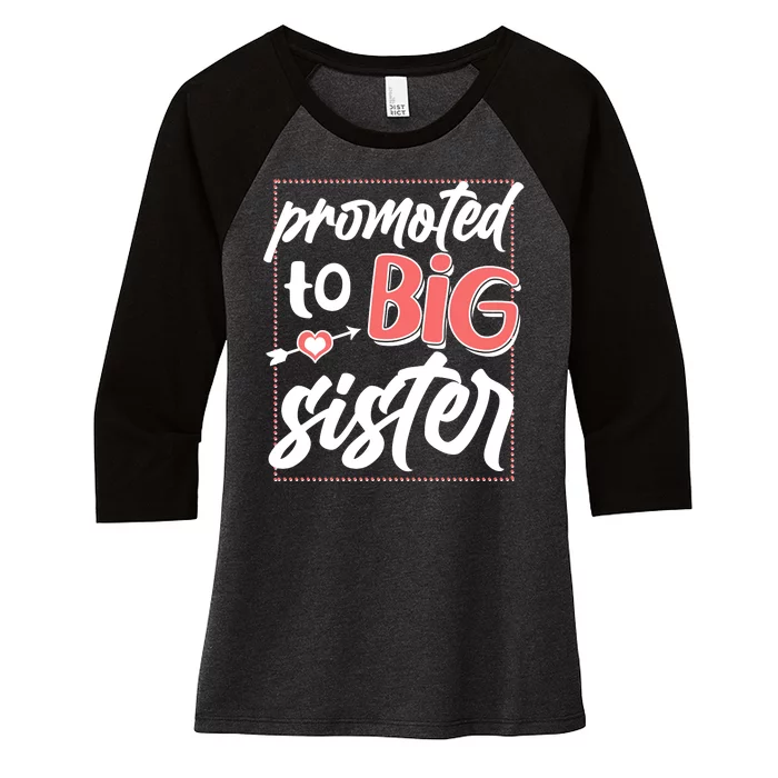 Cute Promoted To BIG Sister Women's Tri-Blend 3/4-Sleeve Raglan Shirt