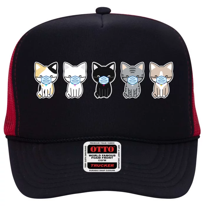 Cute Quarantine Kitties High Crown Mesh Trucker Hat