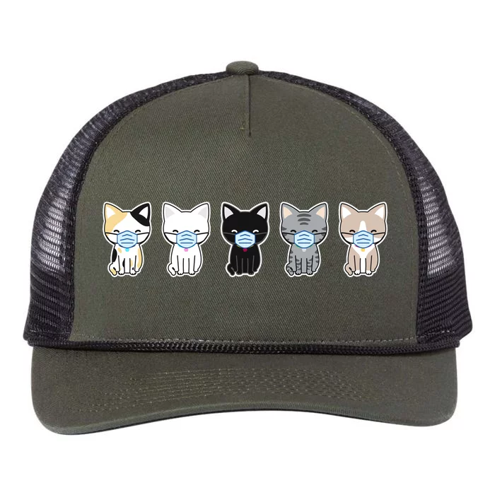 Cute Quarantine Kitties Retro Rope Trucker Hat Cap