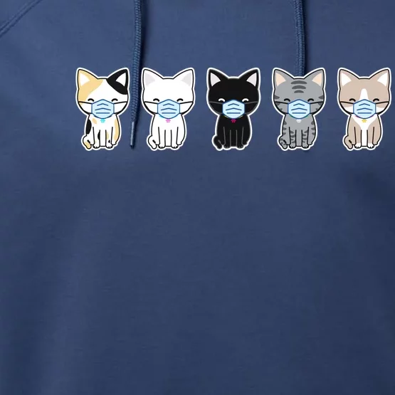 Cute Quarantine Kitties Performance Fleece Hoodie