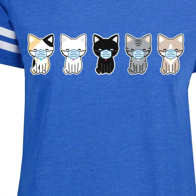 Cute Quarantine Kitties Enza Ladies Jersey Football T-Shirt