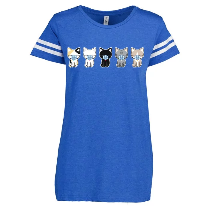 Cute Quarantine Kitties Enza Ladies Jersey Football T-Shirt