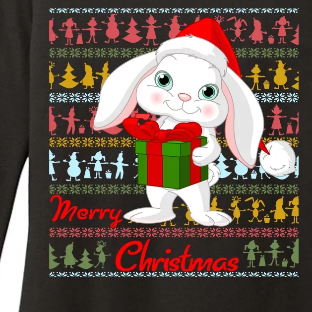 Cute Rabbit Ugly Christmas Sweater Womens CVC Long Sleeve Shirt