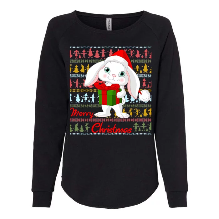 Cute Rabbit Ugly Christmas Sweater Womens California Wash Sweatshirt