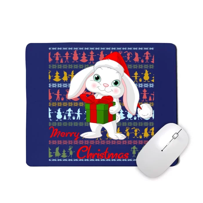 Cute Rabbit Ugly Christmas Sweater Mousepad