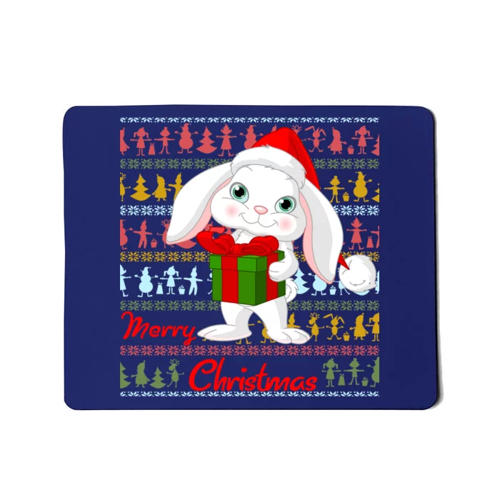 Cute Rabbit Ugly Christmas Sweater Mousepad