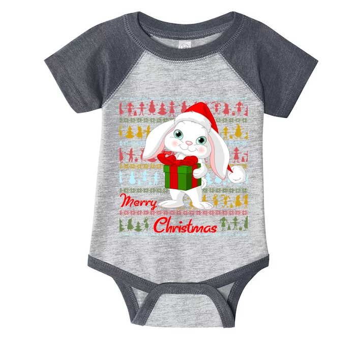 Cute Rabbit Ugly Christmas Sweater Infant Baby Jersey Bodysuit