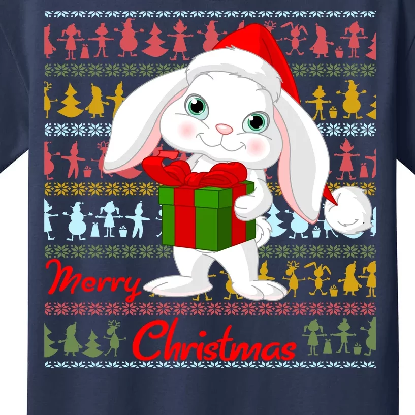 Cute Rabbit Ugly Christmas Sweater Kids T-Shirt