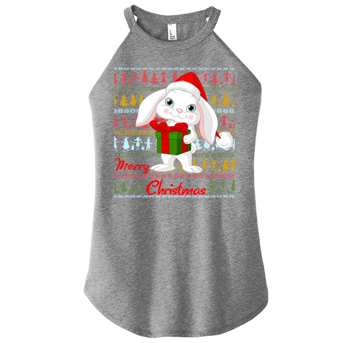 Cute Rabbit Ugly Christmas Sweater Women’s Perfect Tri Rocker Tank