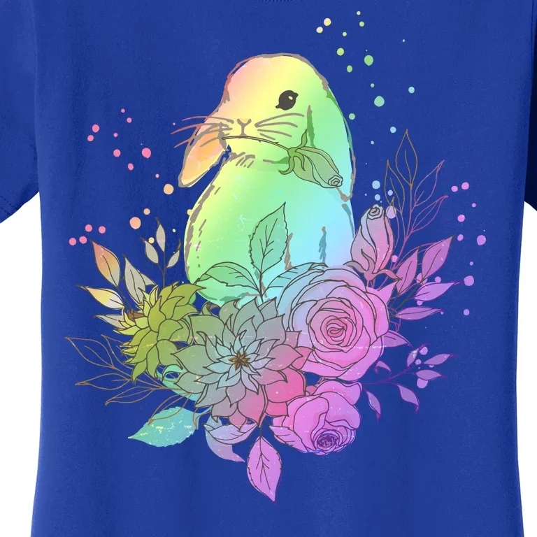 Cute Rainbow Pastel Easter Bunny Women's T-Shirt