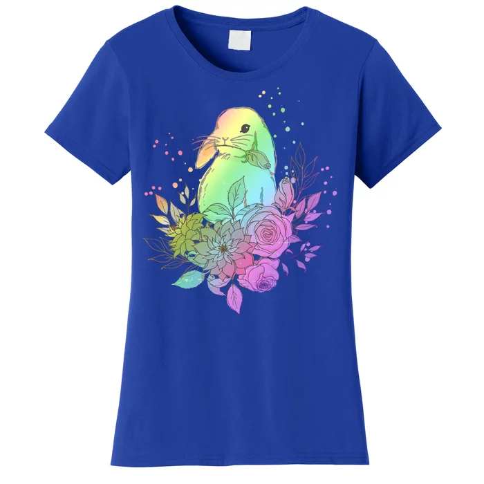 Cute Rainbow Pastel Easter Bunny Women's T-Shirt