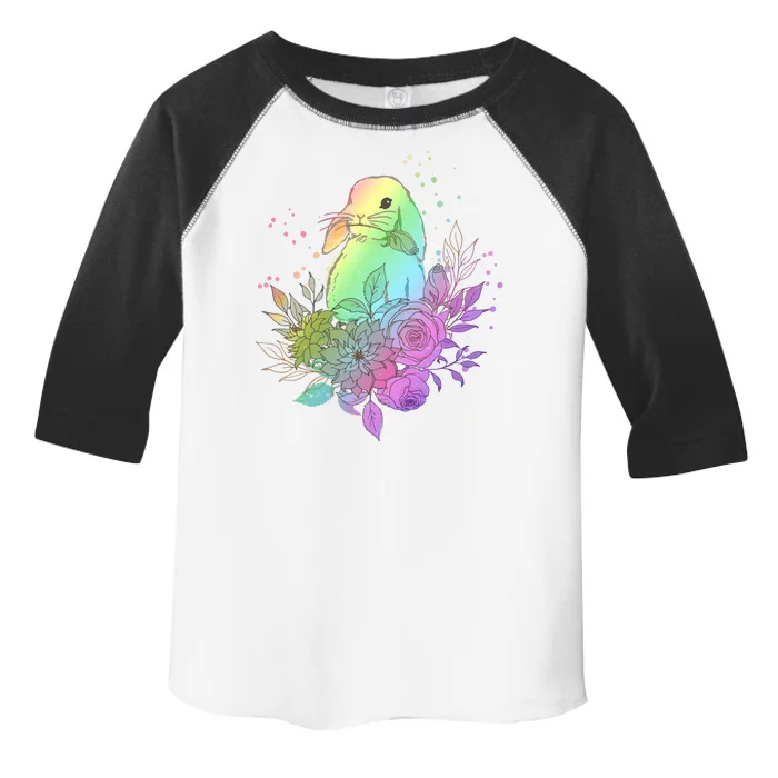 Cute Rainbow Pastel Easter Bunny Toddler Fine Jersey T-Shirt