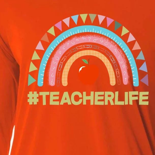 Cute Rainbow Teacher Life #teacherlife Cooling Performance Long Sleeve Crew