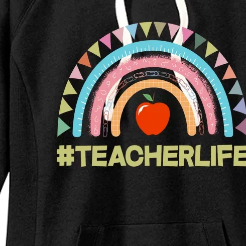 Cute Rainbow Teacher Life #teacherlife Women's Fleece Hoodie