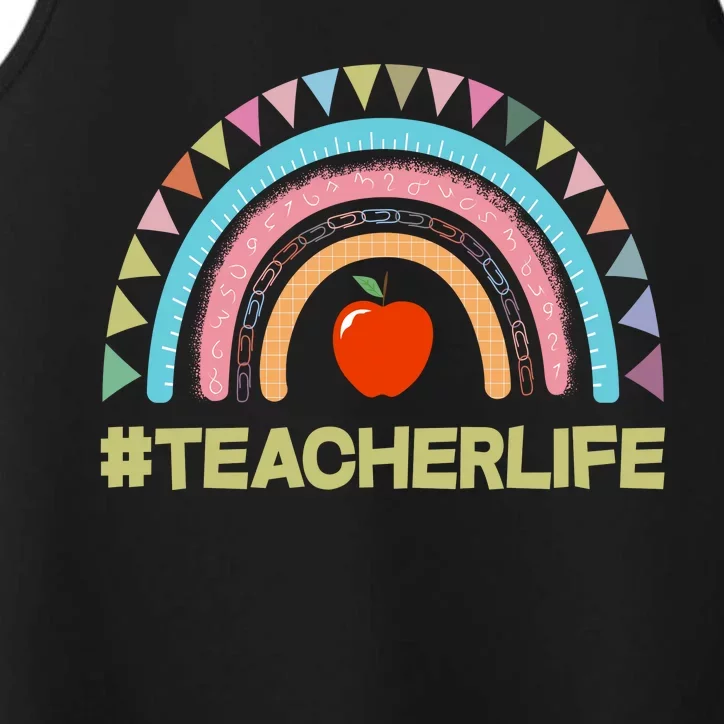 Cute Rainbow Teacher Life #teacherlife Performance Tank