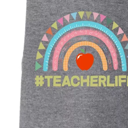 Cute Rainbow Teacher Life #teacherlife Doggie 3-End Fleece Hoodie