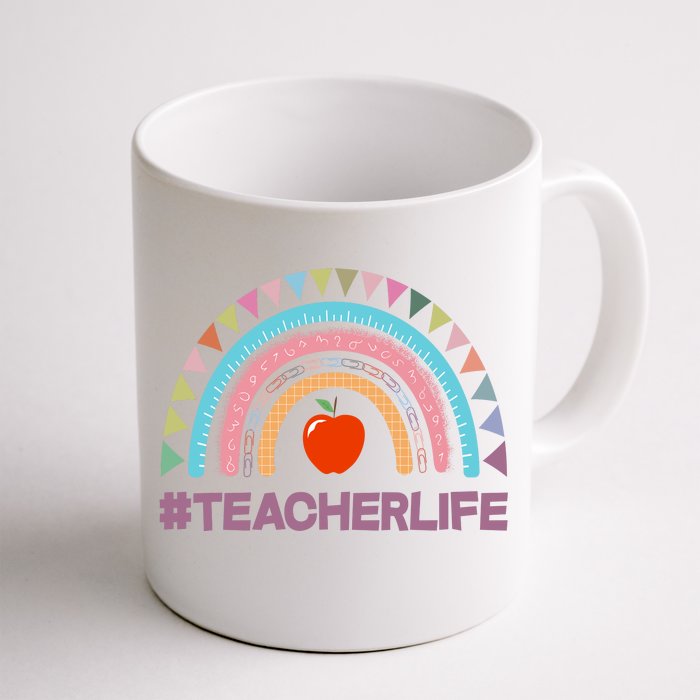 Cute Rainbow Teacher Life #teacherlife Front & Back Coffee Mug