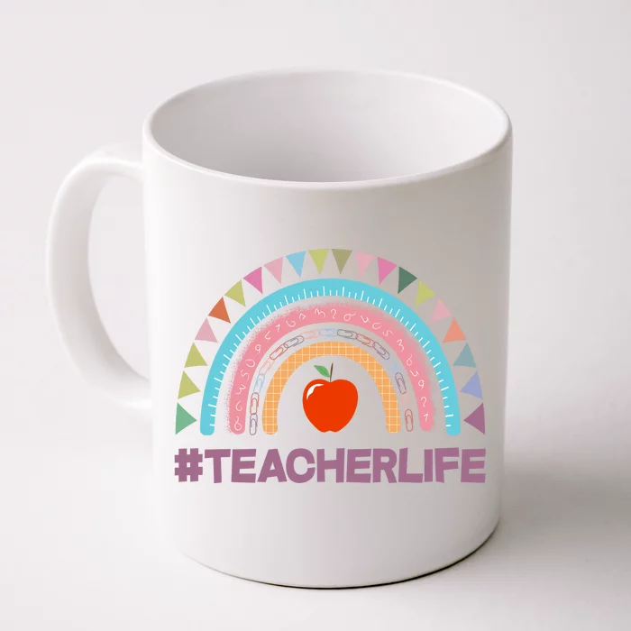 Cute Rainbow Teacher Life #teacherlife Front & Back Coffee Mug