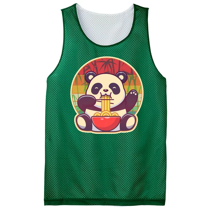 Cute Retro Ramen Noodle Panda Mesh Reversible Basketball Jersey Tank