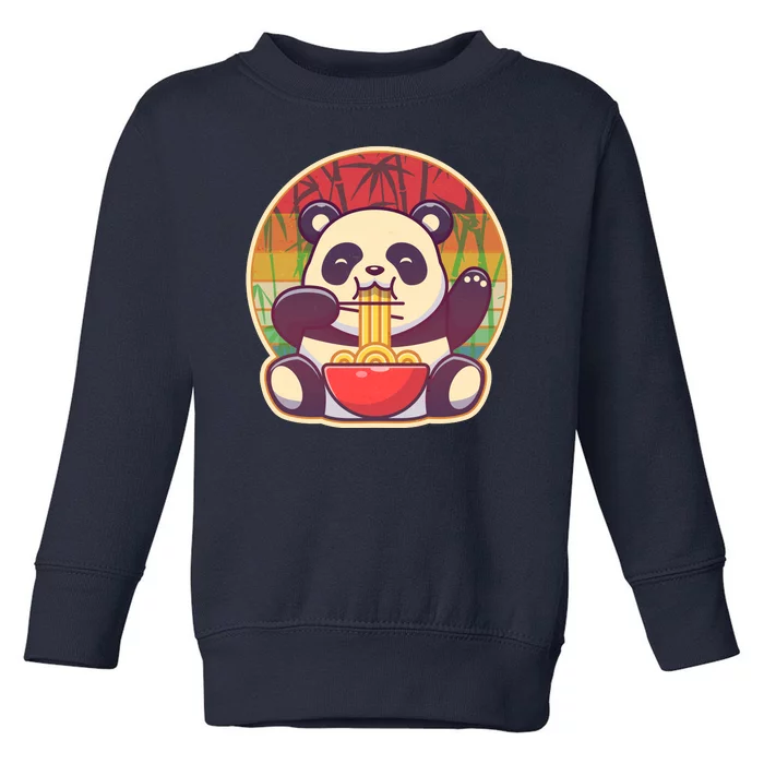 Cute Retro Ramen Noodle Panda Toddler Sweatshirt