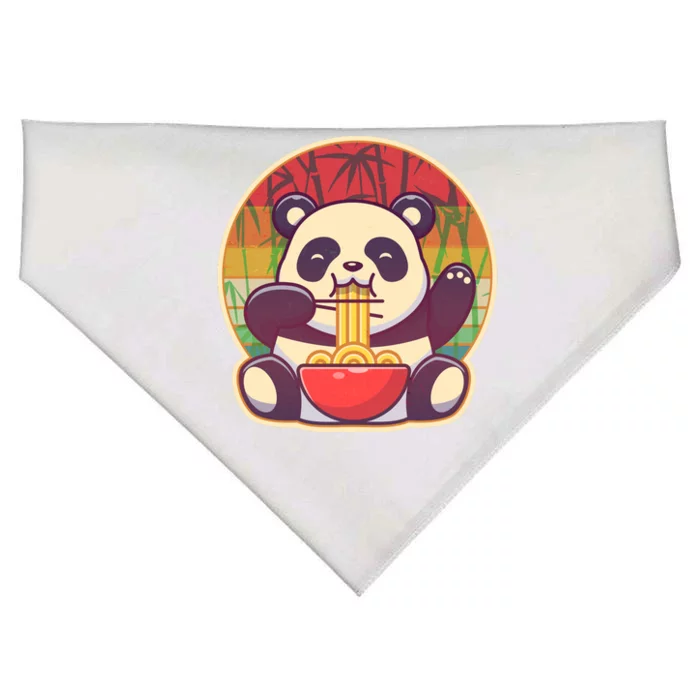 Cute Retro Ramen Noodle Panda USA-Made Doggie Bandana