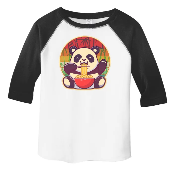 Cute Retro Ramen Noodle Panda Toddler Fine Jersey T-Shirt