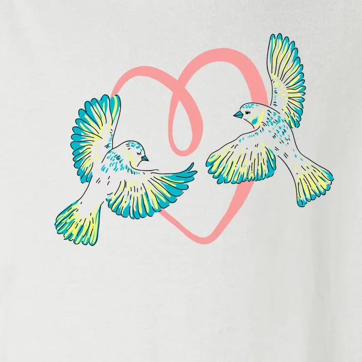 Cute Ribbon Heart Flying Birds Toddler Long Sleeve Shirt