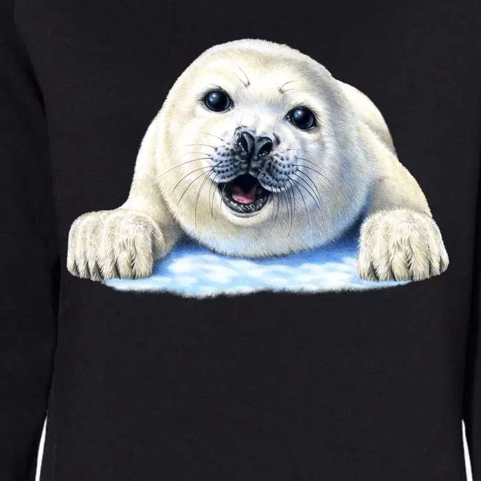 Cute Seal Wildlife Womens California Wash Sweatshirt