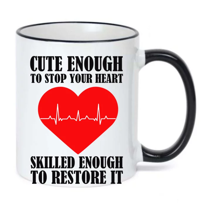 Cute Skilled Nurse Black Color Changing Mug