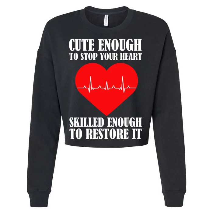 Cute Skilled Nurse Cropped Pullover Crew