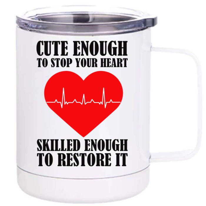 Cute Skilled Nurse Front & Back 12oz Stainless Steel Tumbler Cup