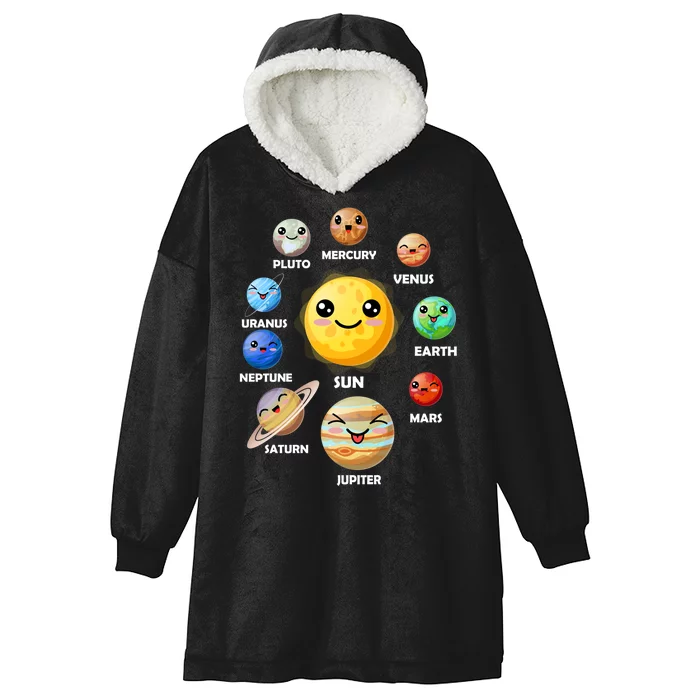 Cute Solar System Emoji Hooded Wearable Blanket