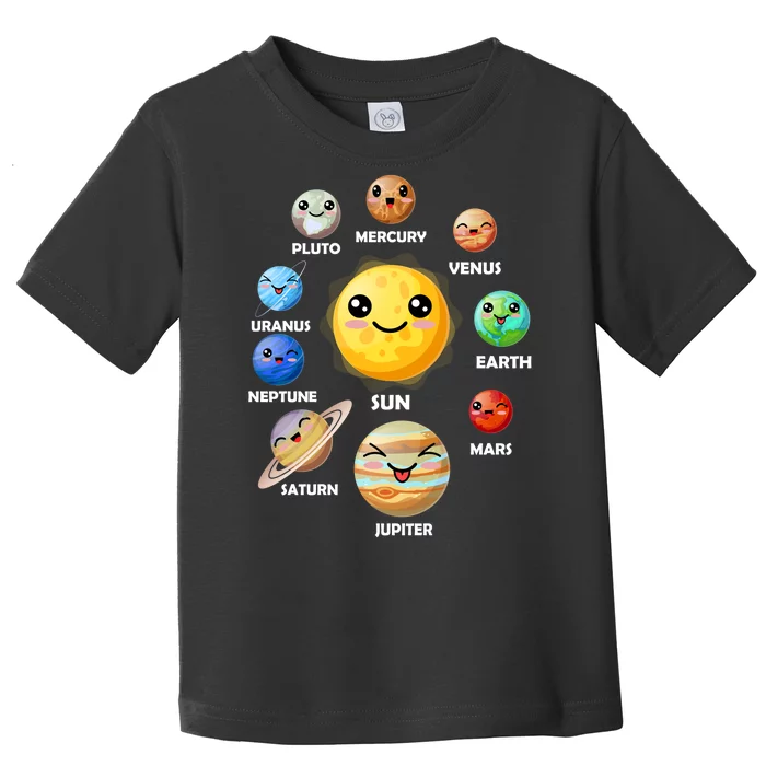 Cute Solar System Emoji Toddler T-Shirt