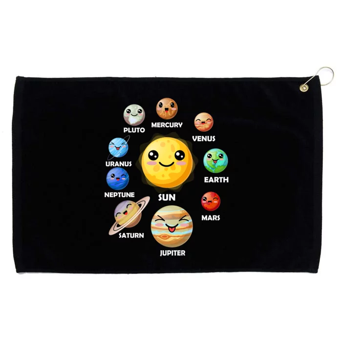 Cute Solar System Emoji Grommeted Golf Towel