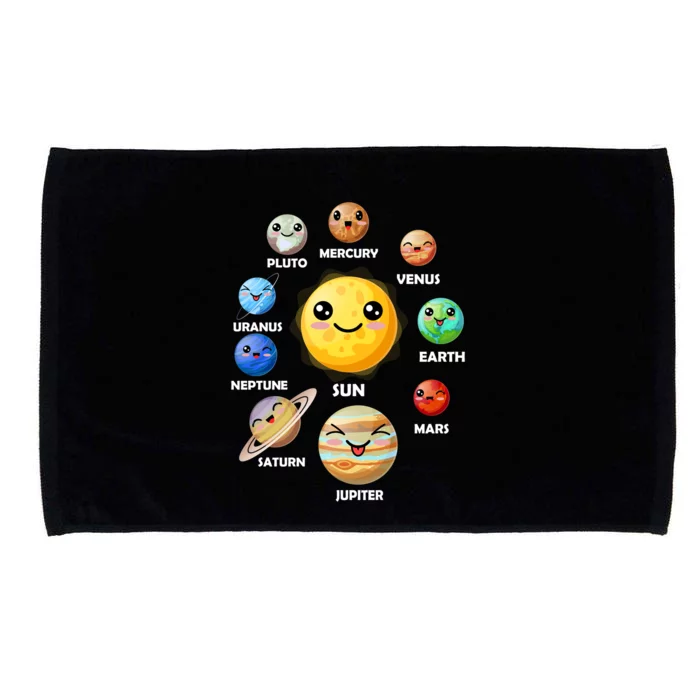 Cute Solar System Emoji Microfiber Hand Towel