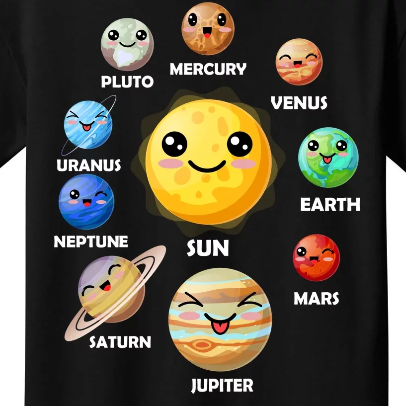 Cute Solar System Emoji Kids T-Shirt