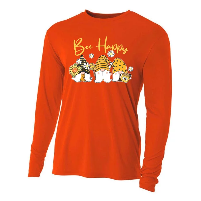 Cute Spring Bee Happy Gnomes Cooling Performance Long Sleeve Crew