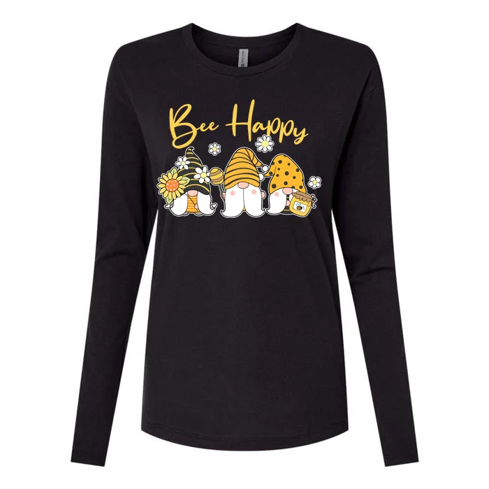 Cute Spring Bee Happy Gnomes Womens Cotton Relaxed Long Sleeve T-Shirt