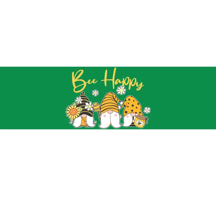 Cute Spring Bee Happy Gnomes Bumper Sticker