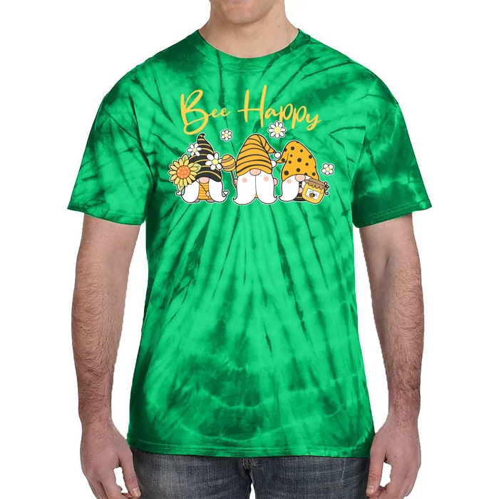 Cute Spring Bee Happy Gnomes Tie-Dye T-Shirt